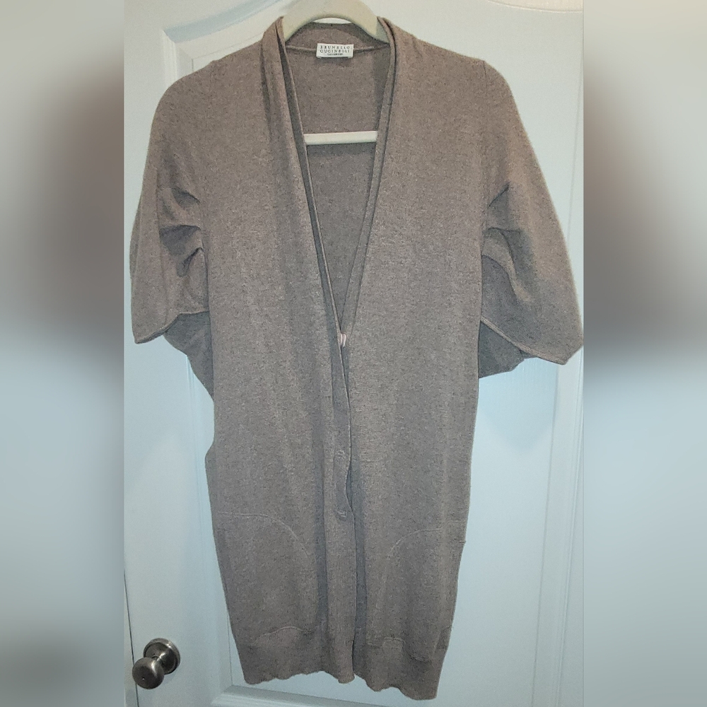 Brunello Cucinelli 100% Cashmere Belted Cardigan Sweater Sz XL NWOT